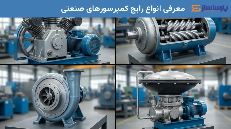 معرفی انواع رایج کمپرسورهای صنعتی