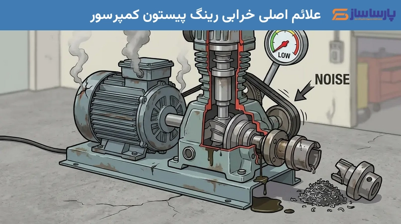 علائم اصلی خرابی رینگ پیستون کمپرسور