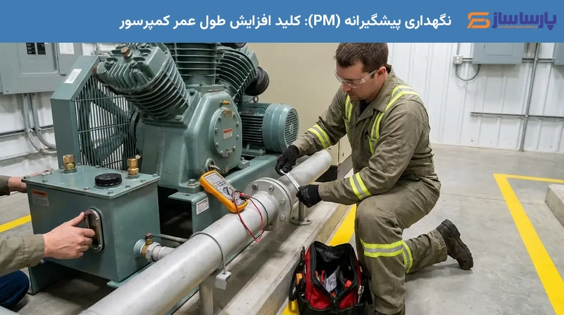 نگهداری پیشگیرانه (PM): کلید افزایش طول عمر کمپرسور