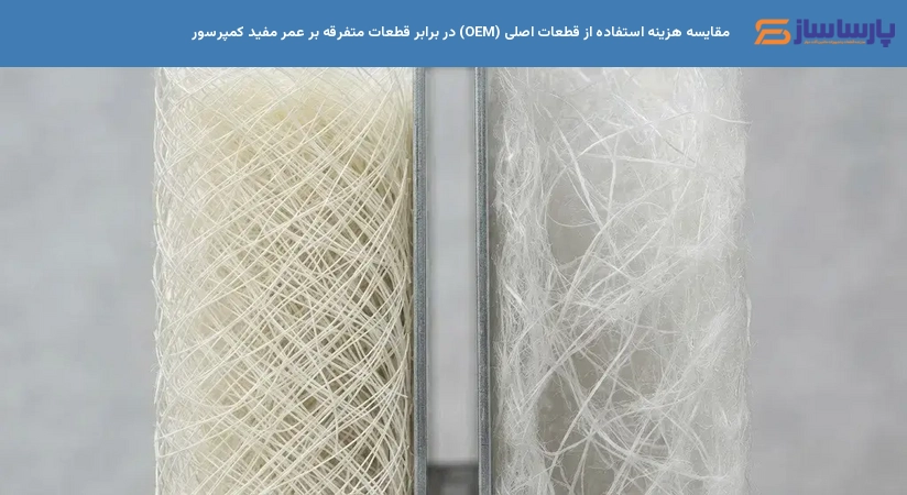 مقایسه هزینه استفاده از قطعات اصلی (OEM) در برابر قطعات متفرقه بر عمر مفید کمپرسور