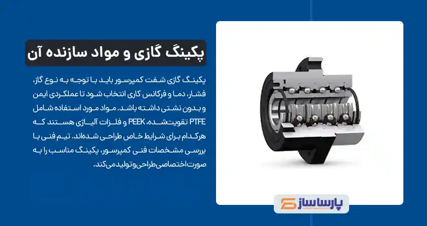 پکینگ گازی شفت کمپرسور و مواد سازنده آن