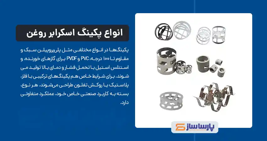 انواع پکینگ اسکرابر روغن موجود در بازار